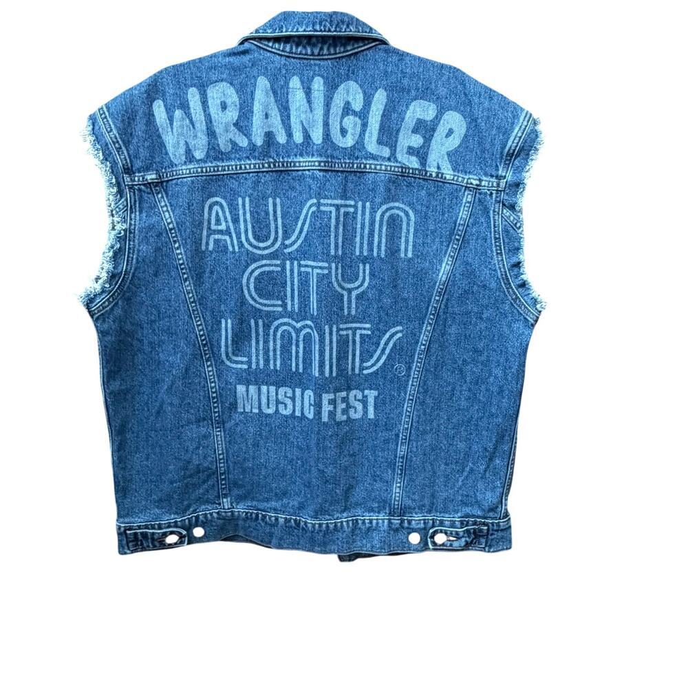 Wrangler Austin City Limits Music Fest Denim Vest Size Large Jean Wrangler Ranch
